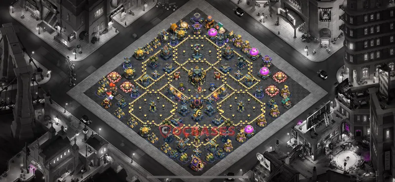 Town Hall 17 Base -war – Layout id: 3eleg base layout