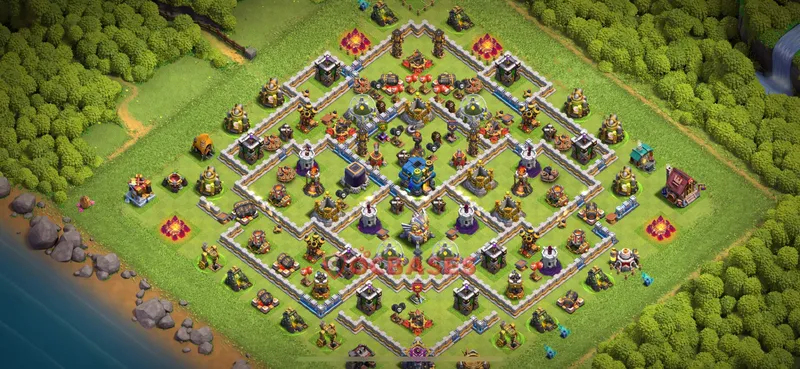 Town Hall 12 Base -hybrid – Layout id: zzngm base layout
