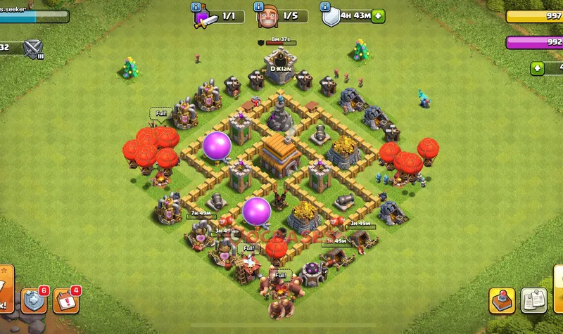 Town Hall 5 Base -hybrid – Layout id: 7aguk base layout