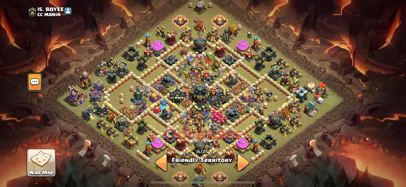 Town Hall 17 Base -trophy – Layout id: 5b4v8 base layout, image 1