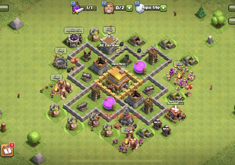 Town Hall 5 Base -war – Layout id: dmb60 base layout