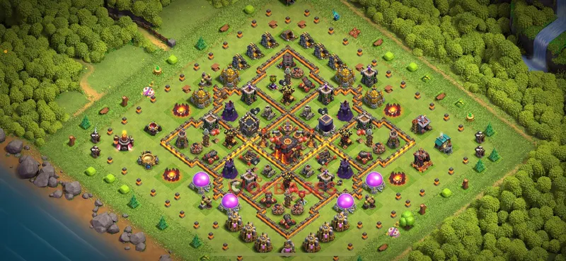 Town Hall 10 Base -war – Layout id: tezdm base layout, image 2
