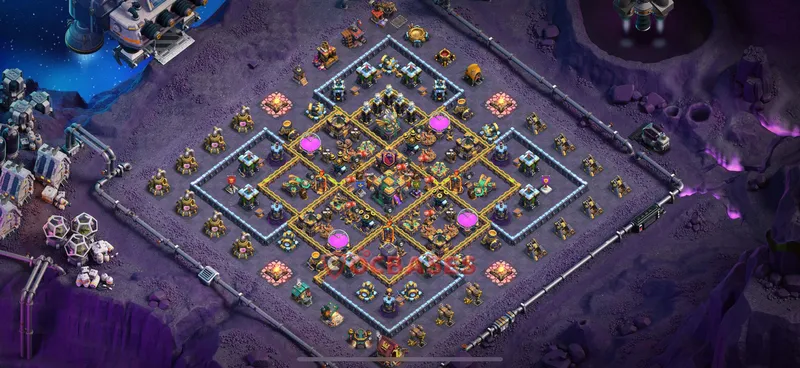 Town Hall 14 Base -hybrid – Layout id: uyues base layout, image 1