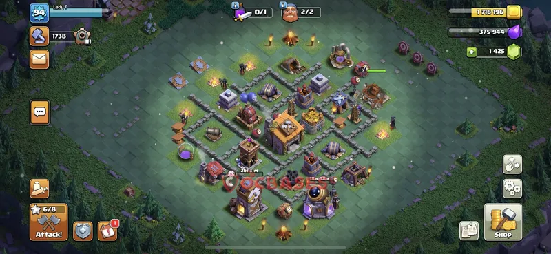 Builder Hall 6 Base -trophy – Layout id: hoyl8 base layout