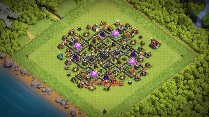 Town Hall 9 Base -war – Layout id: dgt0f base layout