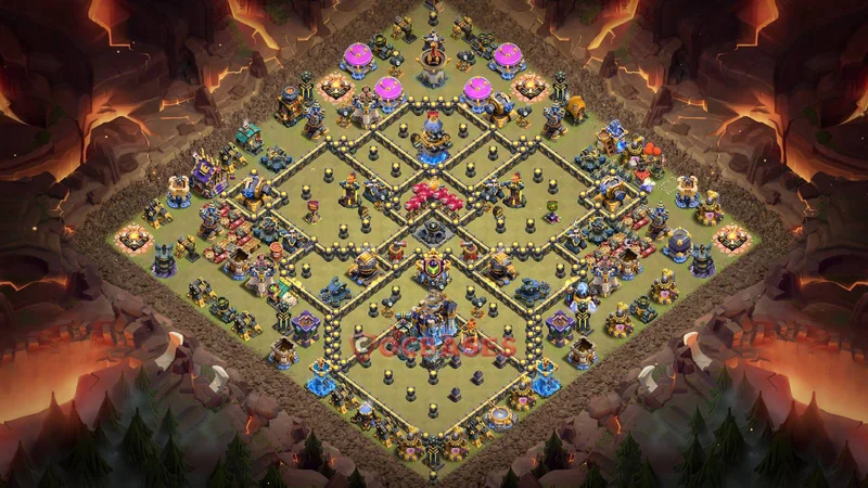 Town Hall 18 Base -war – Layout id: 68mcq base layout