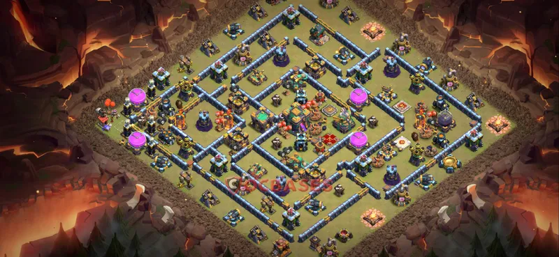Town Hall 14 Base – Layout id: feq38 base layout