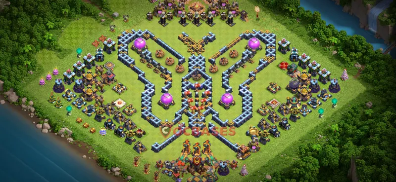 Town Hall 14 Base – Layout id: sih0h base layout