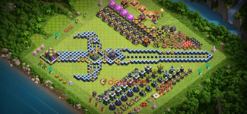 Town Hall 14 Base – Layout id: gmsd6 base layout