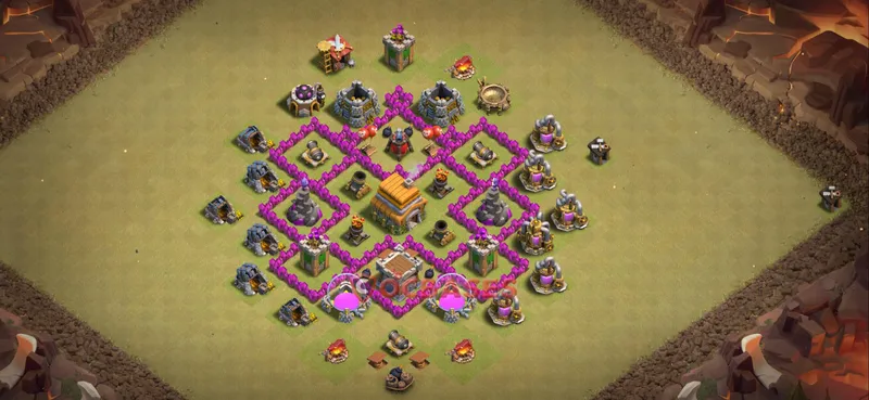 Town Hall 6 Base – Layout id: klx5t base layout
