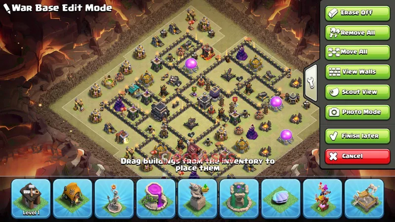 Town Hall 9 Base -war – Layout id: vyxq7 base layout