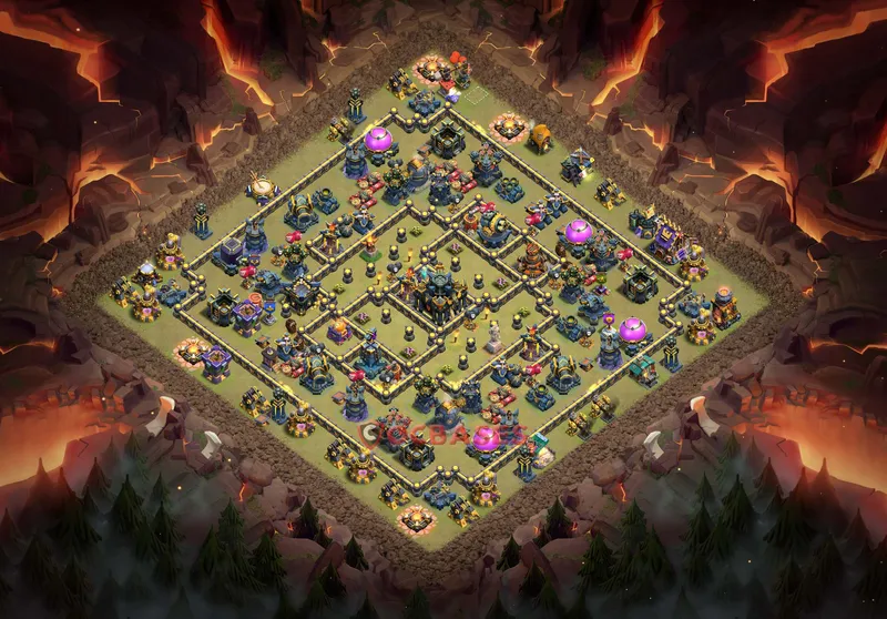 Town Hall 17 Base -hybrid – Layout id: 6y4vt base layout