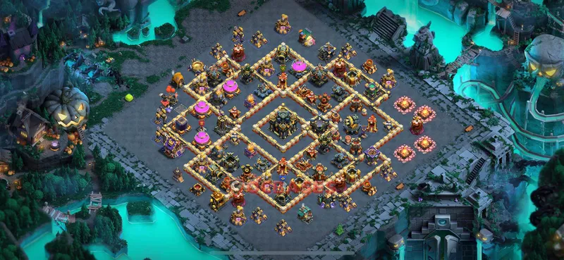 Town Hall 17 Base -hybrid – Layout id: 44kvg base layout