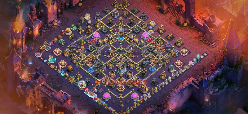 Town Hall 18 Base -war – Layout id: 59woz base layout