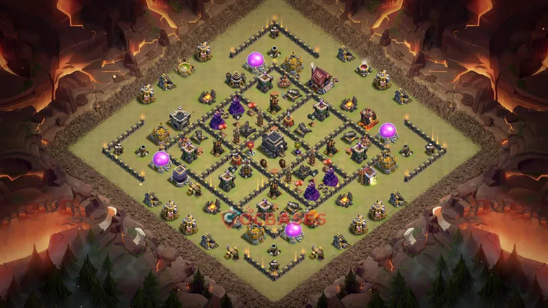 Town Hall 9 Base -war – Layout id: h1yam base layout