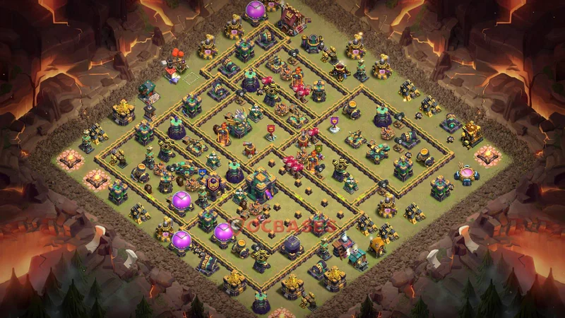 Town Hall 14 Base -war – Layout id: fg1cl base layout