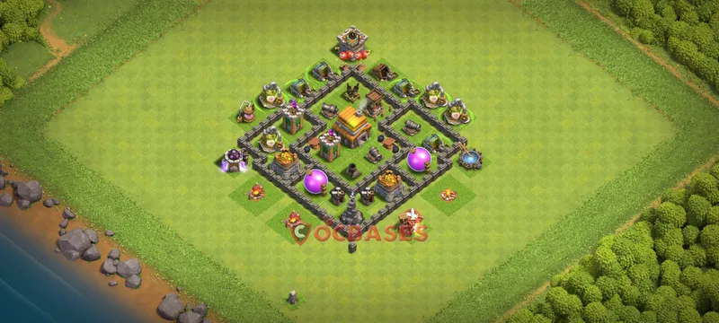 Town Hall 5 Base -hybrid – Layout id: qf554 base layout