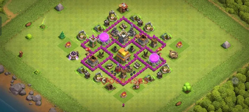 Town Hall 6 Base -hybrid – Layout id: es1k3 base layout, image 2