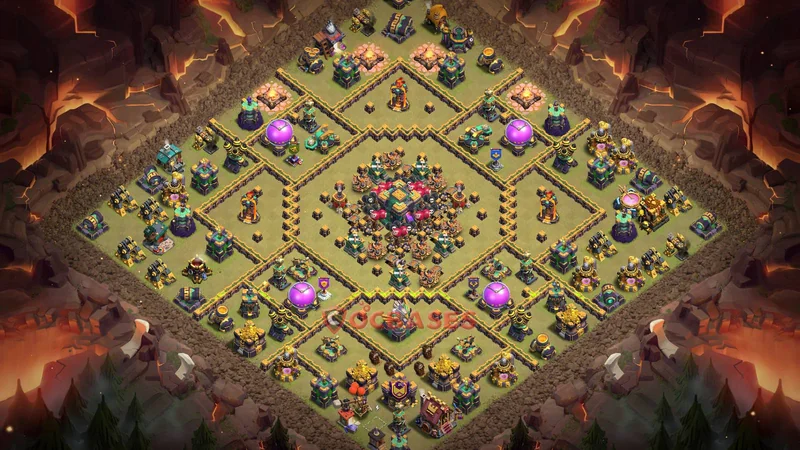 Town Hall 14 Base -war – Layout id: ie8hl base layout
