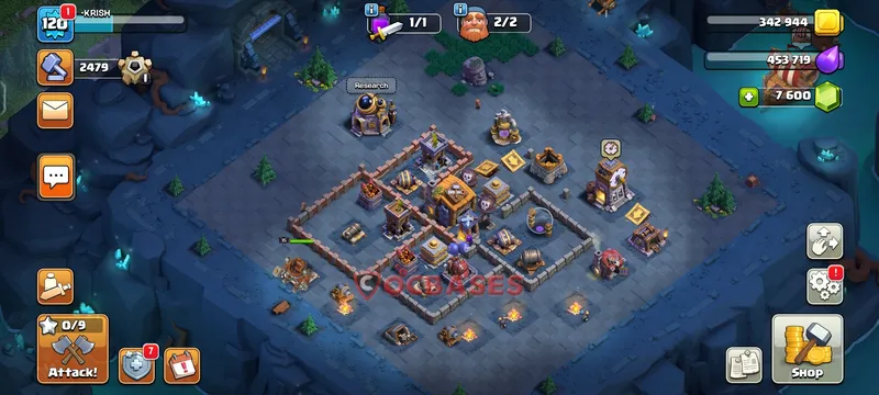 Builder Hall 7 Base -progress base – Layout id: j03gd base layout