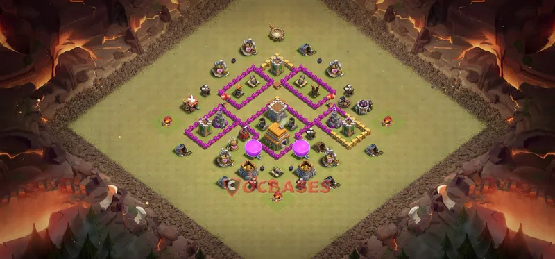 Town Hall 6 Base -war – Layout id: 2d231 base layout