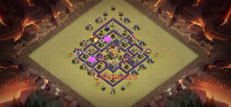 Town Hall 7 Base -war – Layout id: vx6zu base layout, image 2
