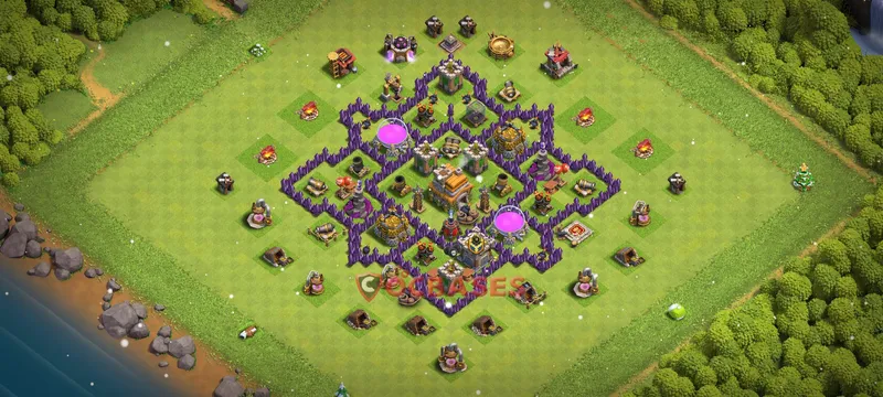 Town Hall 7 Base -trophy – Layout id: f91sd base layout