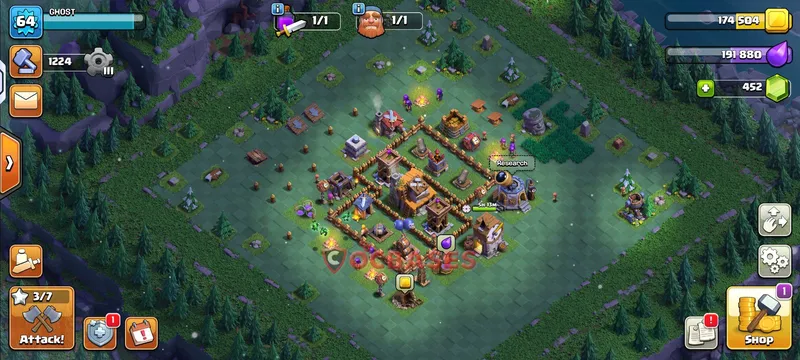 Builder Hall 4 Base -trophy – Layout id: e200f base layout