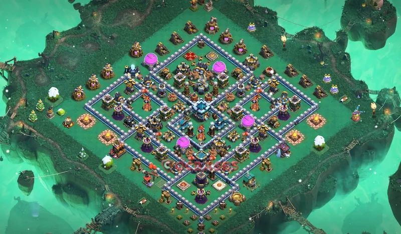 Town Hall 13 Base -hybrid – Layout id: i9o54 base layout