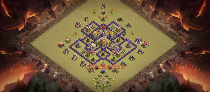 Town Hall 7 Base -war – Layout id: hbgmp base layout