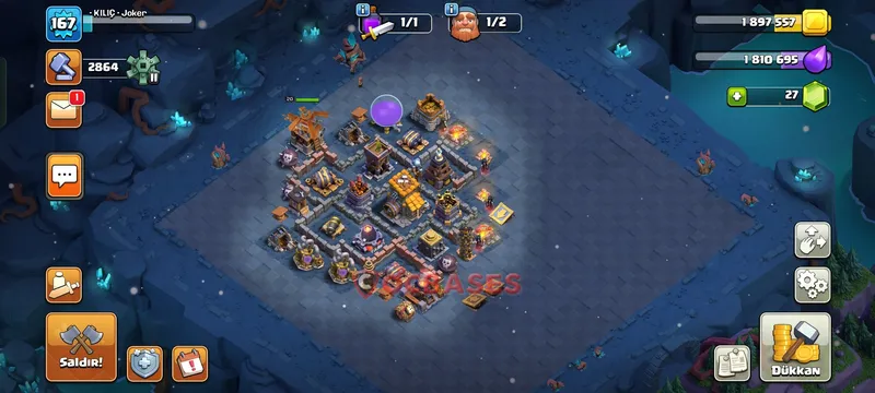 Builder Hall 9 Base -trophy – Layout id: he4ib base layout, image 1