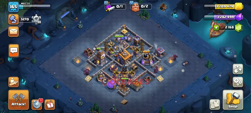 Builder Hall 8 Base -trophy – Layout id: ewzc8 base layout, image 1
