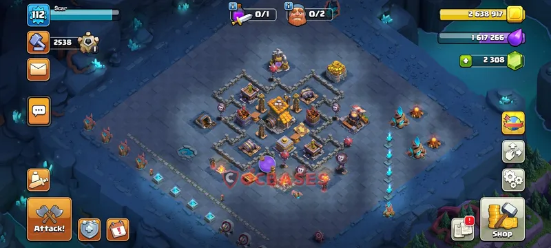 Builder Hall 7 Base -trophy – Layout id: 2ab1p base layout, image 2