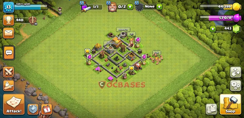 Town Hall 4 Base -progress base – Layout id: 1bz18 base layout