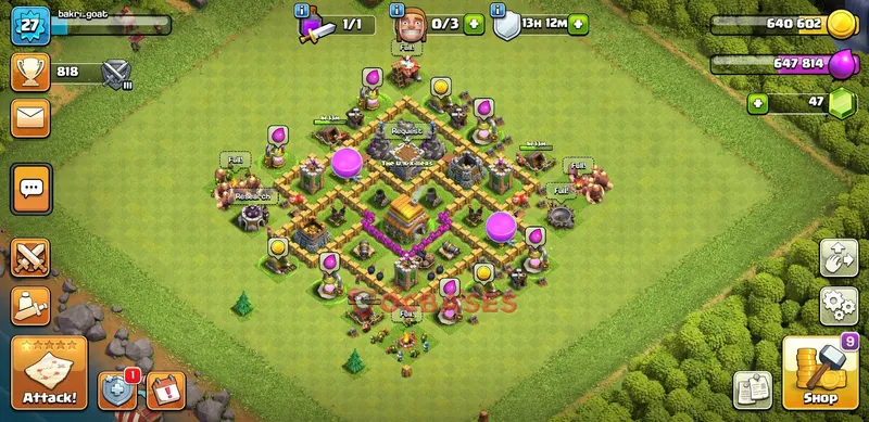 Town Hall 6 Base -progress base – Layout id: dxujf base layout
