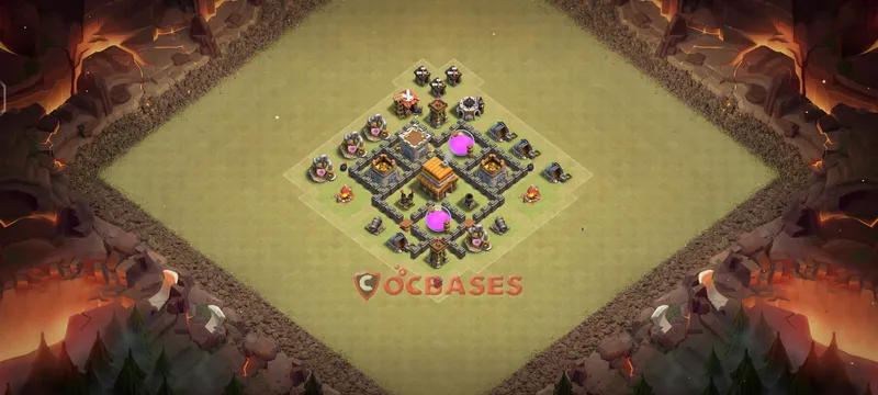 Town Hall 4 Base -war – Layout id: qhdz8 base layout