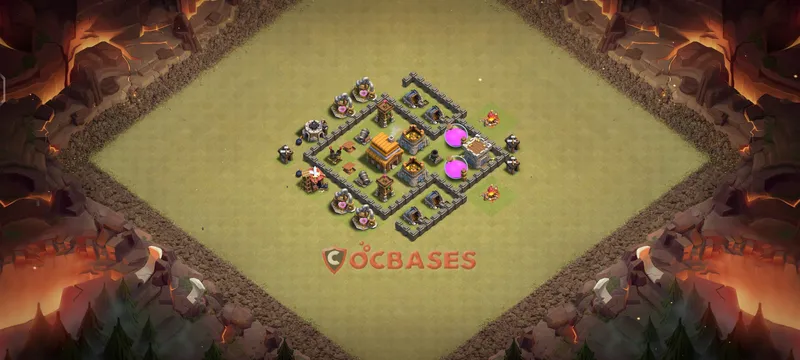 Town Hall 4 Base -war – Layout id: cdgir base layout