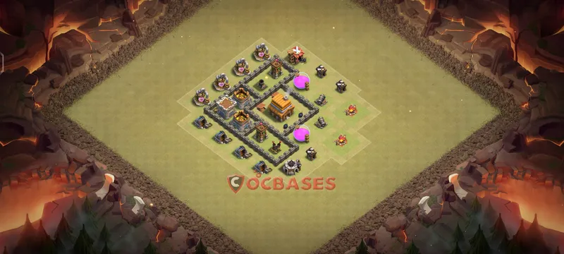 Town Hall 4 Base -war – Layout id: l56zi base layout