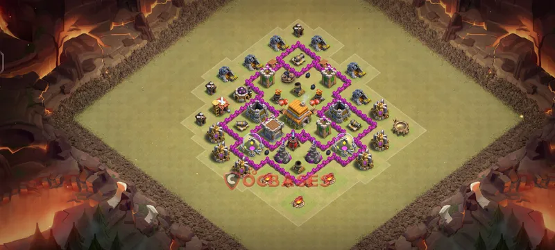 Town Hall 6 Base -war – Layout id: e8pn5 base layout
