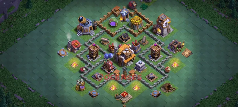 Builder Hall 5 Base -progress base – Layout id: op6gr base layout, image 1