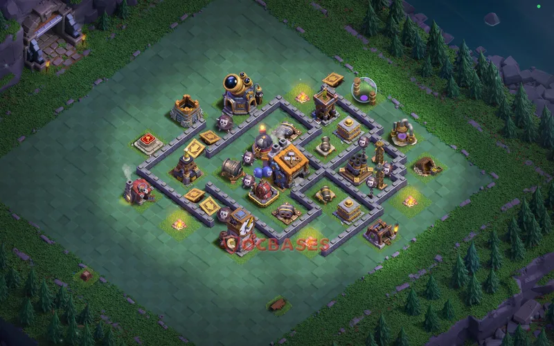 Builder Hall 9 Base -trophy – Layout id: 36fjv base layout, image 2