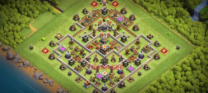 Town Hall 11 Base -hybrid – Layout id: w5pxg base layout