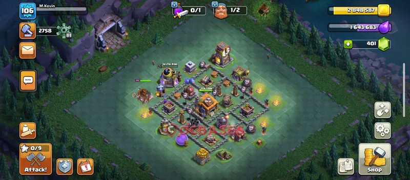 Builder Hall 7 Base -trophy – Layout id: 3vorc base layout, image 1