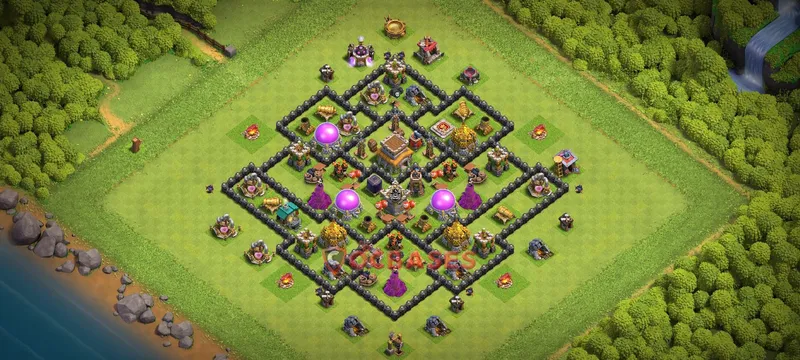Town Hall 8 Base -trophy – Layout id: w89xq base layout