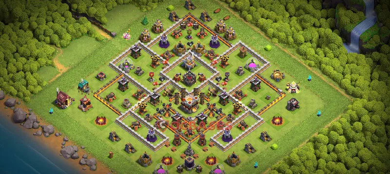 Town Hall 11 Base -hybrid – Layout id: gzn09 base layout