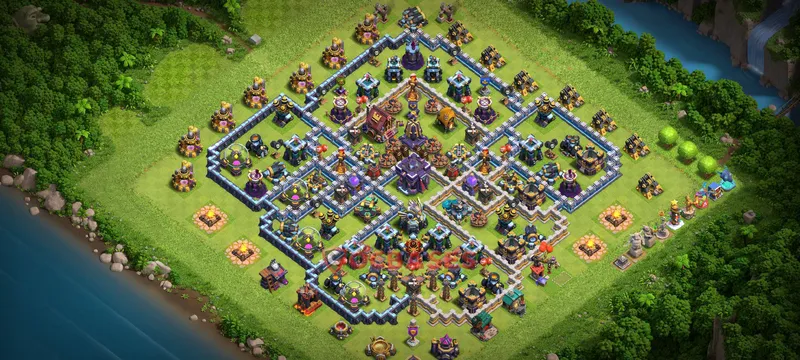 Town Hall 15 Base -war – Layout id: 1fuq7 base layout
