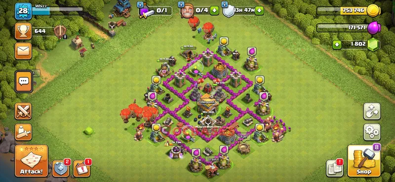 Town Hall 6 Base -hybrid – Layout id: 6agi4 base layout
