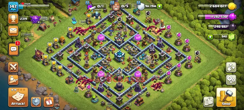 Town Hall 13 Base -farming – Layout id: ti1cv base layout