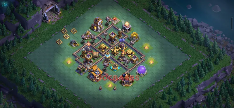 Builder Hall 10 Base -trophy – Layout id: oufx0 base layout, image 1