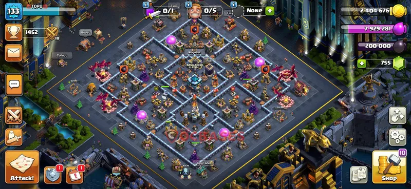 Town Hall 13 Base -war – Layout id: 4an30 base layout